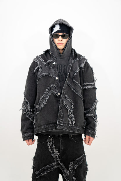 BACKR00MS VEINS DENIM JACKET